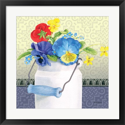 Framed Blue Pansy III no Border Print