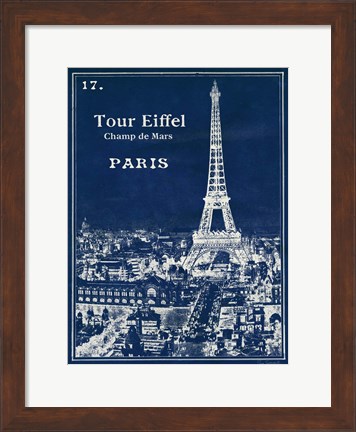 Framed Blueprint Eiffel Tower Print