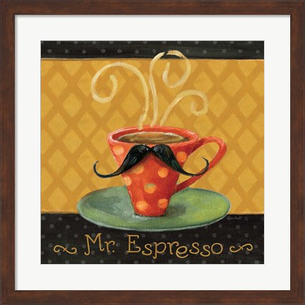 Framed Cafe Moustache III Square Print