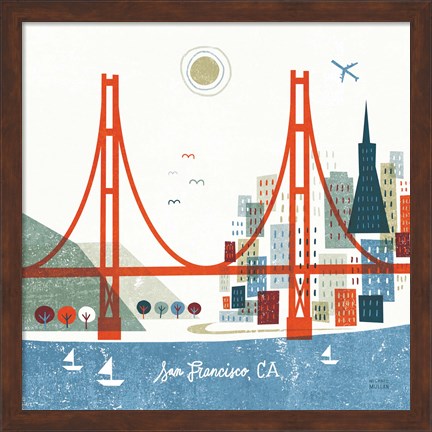 Framed Colorful San Francisco Print