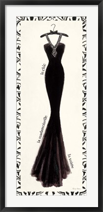 Framed Couture Noir Original III with Border Print