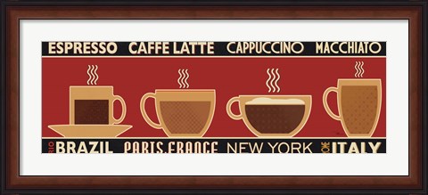 Framed Deco Coffee Panel I Print