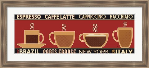 Framed Deco Coffee Panel I Print