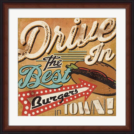 Framed Diners and Drive Ins I Print