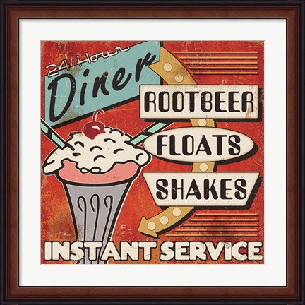 Framed Diners and Drive Ins III Print