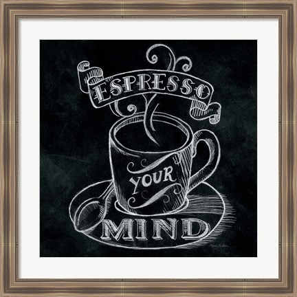 Framed Espresso Your Mind  No Border Square Print