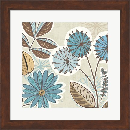 Framed Funky Flowers V Print