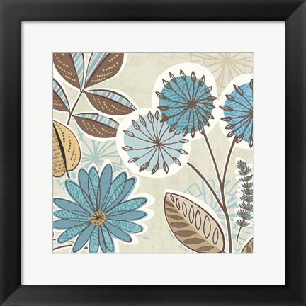 Framed Funky Flowers V Print