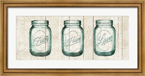 Framed Flea Market Mason Jars Panel I v.2 Print