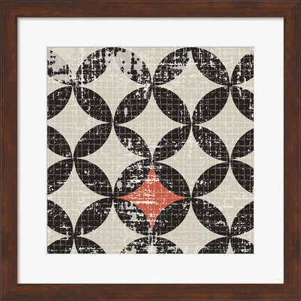 Framed Geometric Patchwork Puree Pumpkin Square IV Print