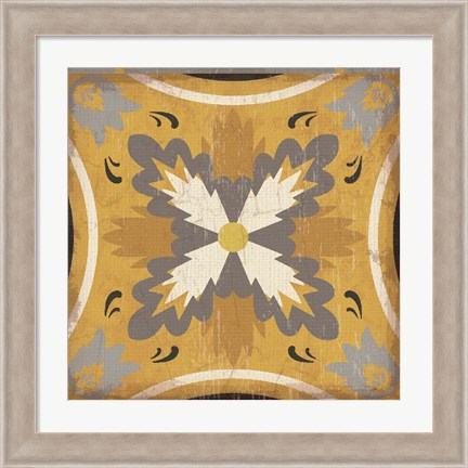 Framed Golden Glow Square XVIII Print