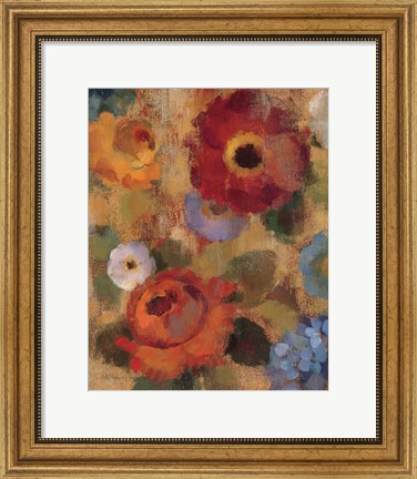 Framed Jacquard Floral II Crop Print