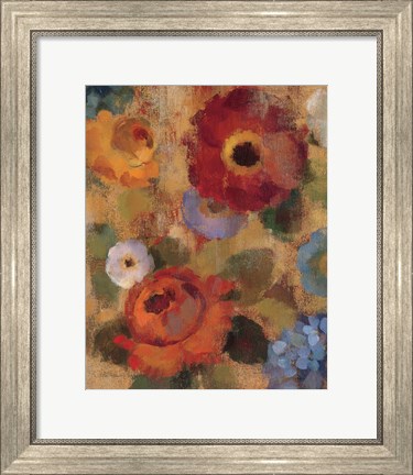 Framed Jacquard Floral II Crop Print