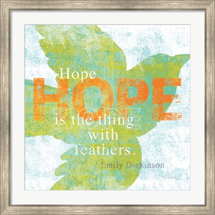 Framed Letterpress Hope Print