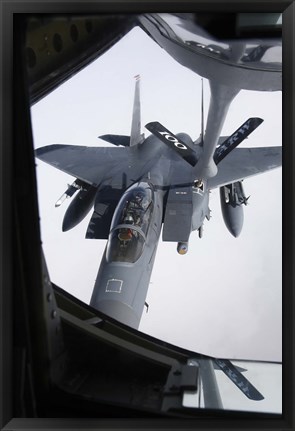 Framed Air refueling a F-15E Strike Eagle of the US Air Force Print