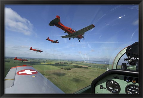 Framed Inside the Pilatus PC-7 turboprop trainer of the Swiss Air Force display team Print