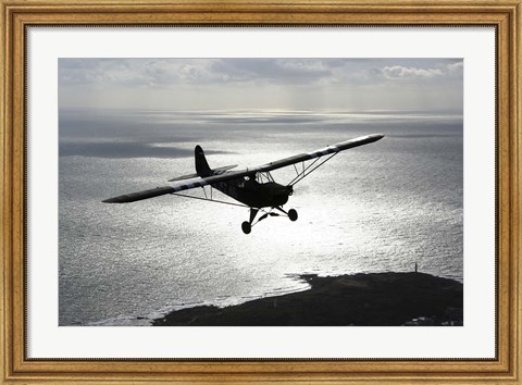 Framed Piper L-4 Cub in US Army D-Day colors Print