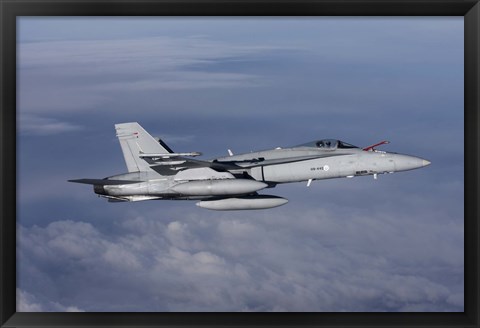 Framed Side view of F-18 Hornet Print