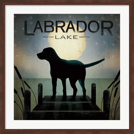 Framed Moonrise Black Dog Print