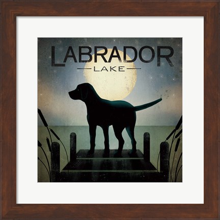 Framed Moonrise Black Dog Print