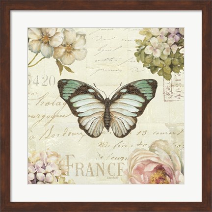 Framed Marche de Fleurs Butterfly II Print