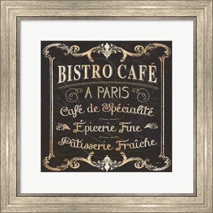 Framed Parisian Signs Square II no Border Print