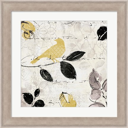 Framed Plume and Motif I Print