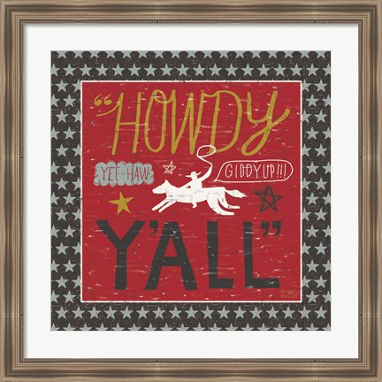 Framed Southern Pride Howdy Yall Print