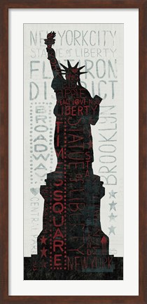 Framed Statue of Liberty - Red Print