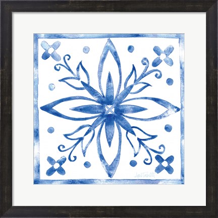 Framed Tile Stencil I Blue Print