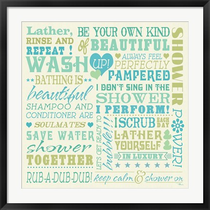 Framed Wash Up Words Print