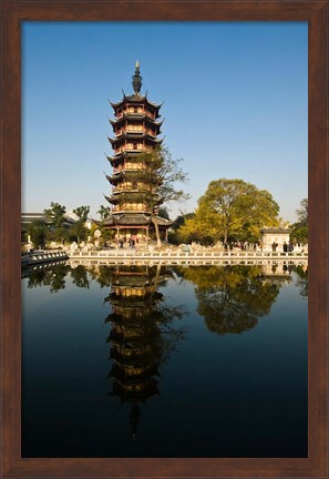 Framed China, Changzhou, Red Plum Park Pagoda Print