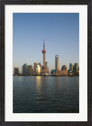 Framed CHINA, Shanghai, Pudong city skyline Print