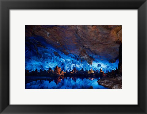 Framed China, Guilin, Reed Flute Cave natural formations Print