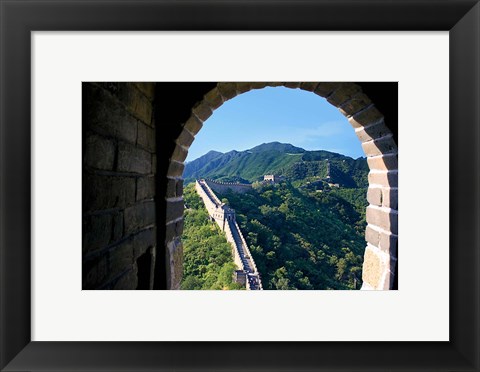 Framed China, Huairou, Mutianyu, Great Wall, turret window Print