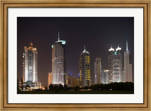 Framed High Rise Office Towers and Skyscrapers Line Pudong Economic Zone, Shanghai, China Print