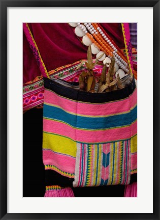 Framed Black Lisu Woman near Fulong, Nujiang Prefecture, Yunnan Province, China Print