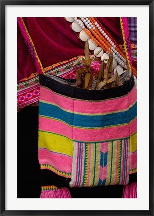 Framed Black Lisu Woman near Fulong, Nujiang Prefecture, Yunnan Province, China Print