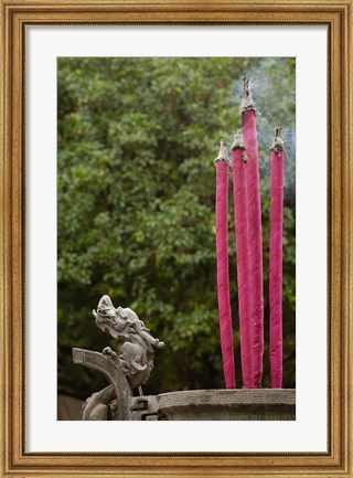 Framed Joss Sticks Burning at the Confucian Temple of Literature, Jianshui, Yunnan Province, China Print