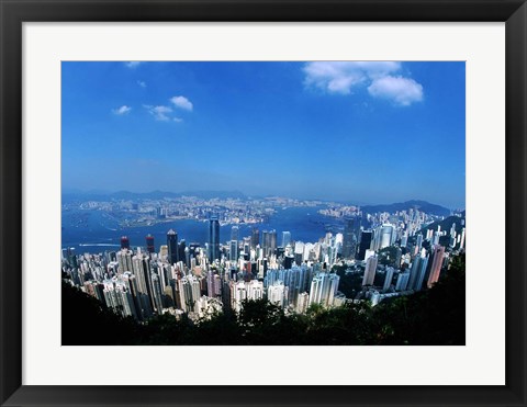 Framed Majestic Hong Kong Harbor from Victoria Peak, Hong Kong, China Print