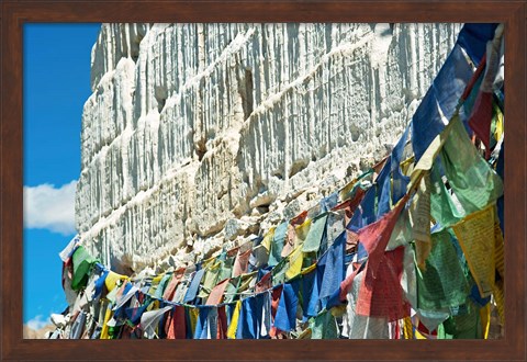 Framed Prayer Flags, Leh, Ladakh, India Print