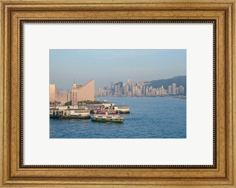 Framed Kowloon ferry terminal and clock tower, Hong Kong, China Print