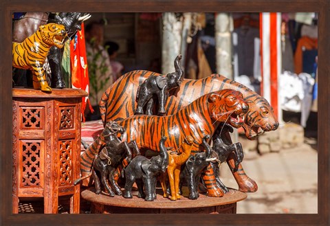Framed Souvenir Tiger Sculptures, New Delhi, India Print