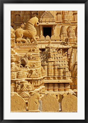 Framed Carvings on Jain Temple, Jaisalmer, India Print