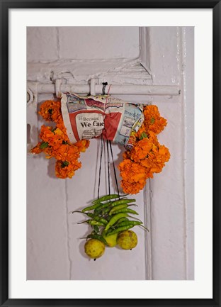 Framed Doorway details among the gullies of Delhi, India Print