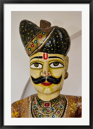 Framed Statue Head, Raj Palace Hotel, Jaipur, India Print