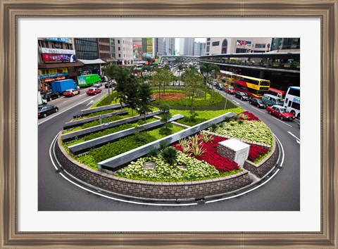 Framed Garden Roundabout, Hong Kong, China Print