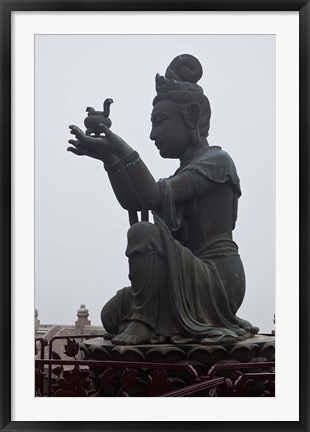 Framed Tian Tan Statues, Hong Kong, China Print