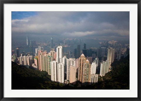 Framed View From The Peak, Hong Kong, China Print