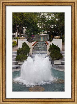 Framed Waterfall In Hong Kong Park, Hong Kong, China Print